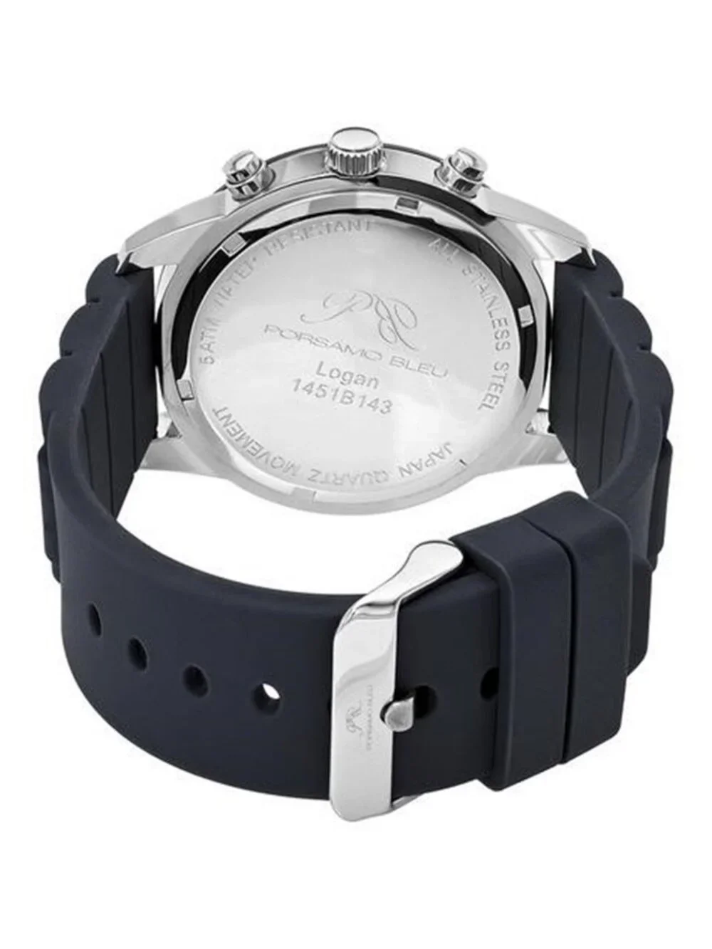 NWT Porsamo Bleu Logan Chronograph Quartz Black Dial Men's Watch